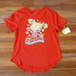 Nickelodeon Angelica Pickles Rugrats Themed Short Sleeve Blouse Size Small